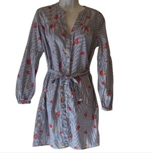 Old Navy Floral Striped Long Sleeve Dress